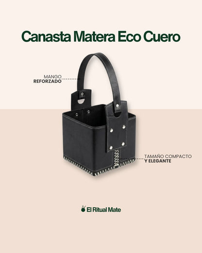 Kit Matero - Mate Camionero de Algarrobo + Termo 1L + Canasta Matera
