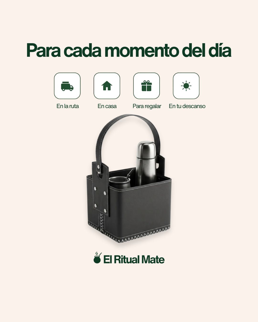 Canasta Matera Reforzada Eco cuero