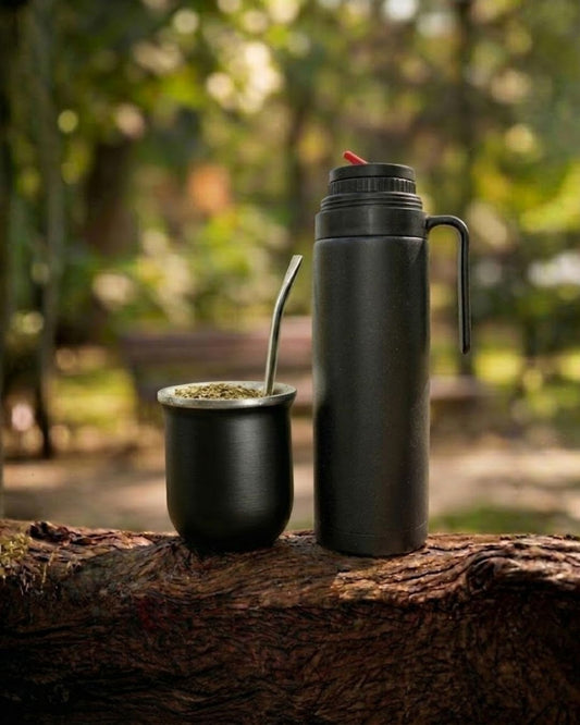 Mate Térmico + Termo 1L de Acero Inoxidable